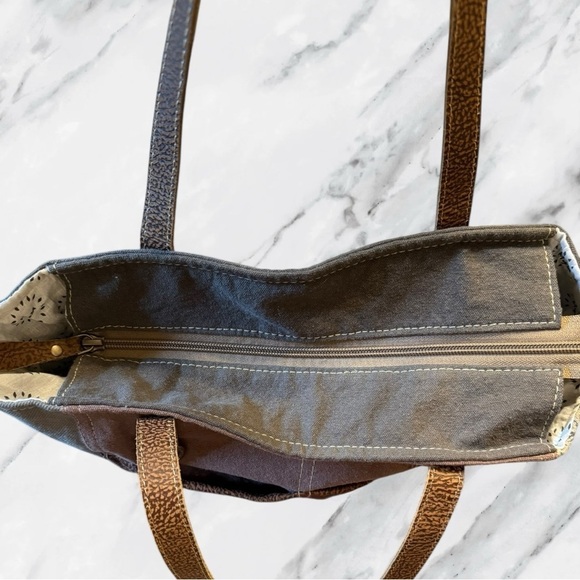 SOLD Myra Bag Side Floral Print Canvas Tote Patchwork NWT - Picture 11 of 15